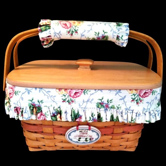 VTG Longaberger 1997 Mother's Day Timeless Memories Keepsake Combo 3 Liners Lid - Picture 1 of 13